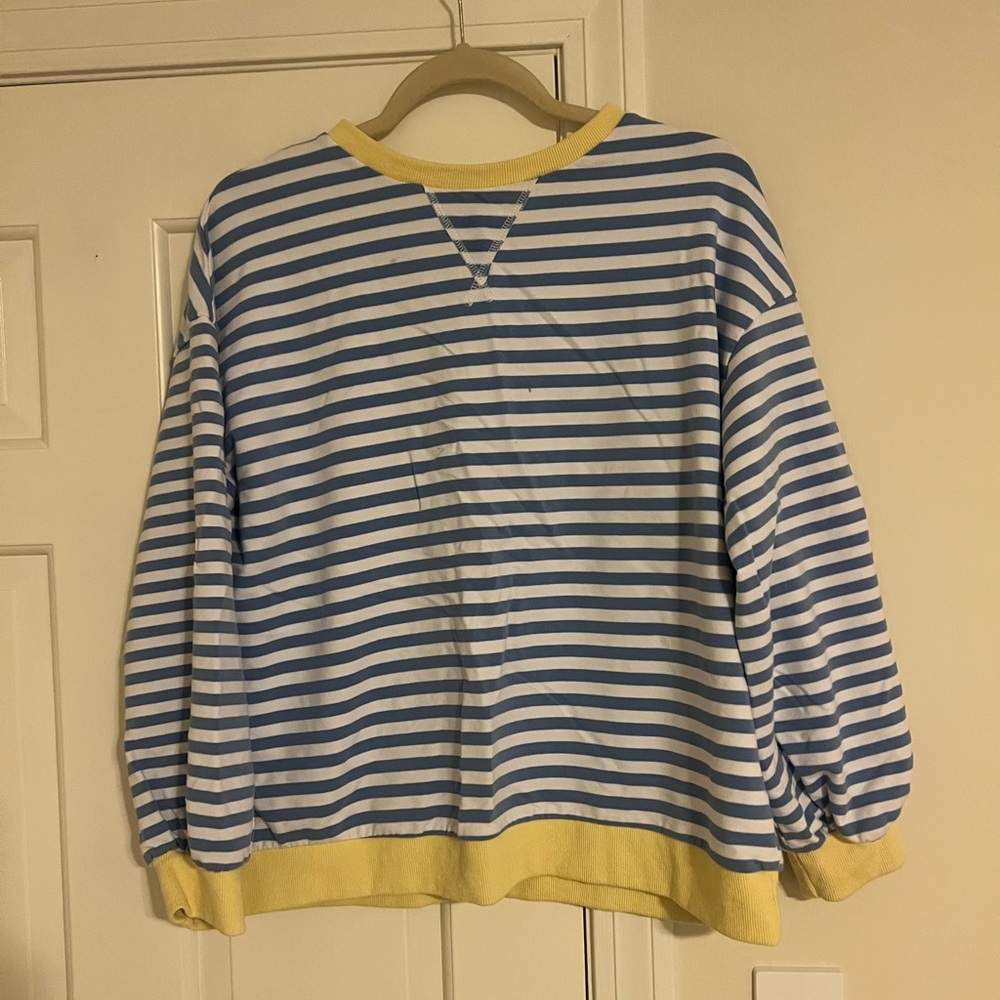 Amazon Blue and Yellow Striped Sweatshirt